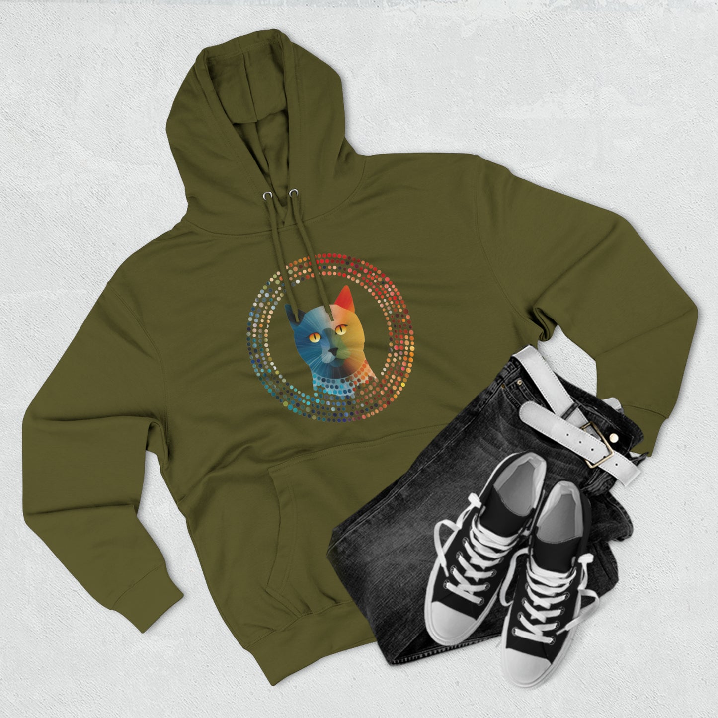 Unisex Premium Pullover Hoodie - Cat-Mandala-Do